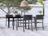 Garden Dining Set Black Powder-coated steel, glass, plastic 3099277