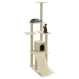 Cat Tree with Sisal Scratching Posts Cream 155 cm 171515