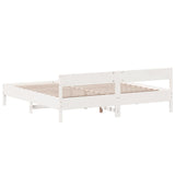 Bed Frame without Mattress White 200x200 cm Solid Wood Pine 3216210