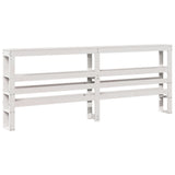 Headboard with Shelves White 180 cm Solid Wood Pine 850876