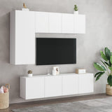 5 Piece TV Wall Units White Engineered Wood 3216464