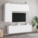 5 Piece TV Wall Units White Engineered Wood 3216464
