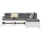 4 Piece Garden Sofa Set White Solid Wood Pine 3250769