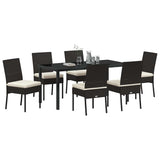 Garden Dining Set 7 pcs Cream Powder-Coated Steel 3379223