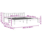 810106 Bed Frame without Mattress Black Solid Wood 200x200 cm