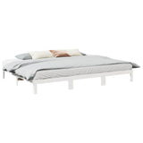 Family Bed Frame No Mattress White 270x200 cm Solid Wood Pine 3324569
