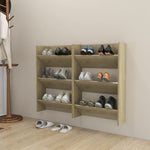 Wall Shoe Cabinets 2 pcs Sonoma Oak 60x18x90 cm Engineered Wood 806766