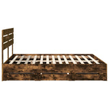 Bed Frame with Drawer Smoked Oak 180 x 200 cm Engineer Wood 3411487