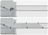 Chicken Coop with Roof and Yard 2 pcs Silver 700 x 200 x 150 cm 3434659