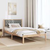 Bed Frame Light Grey 100 x 200 cm Solid Pine Wood 878209