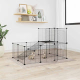 20-Panel Pet Cage with Door Black 35x35 cm Steel 3114061
