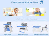 2 in 1 Convertible Baby High Chair Toddler Table Chair Infant Feeding Seat Removable Food Tray T3398P348581