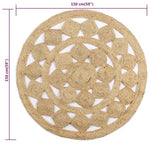 Handmade Rug Braided Jute 150 cm 133712