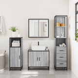 Bathroom Cabinet Grey Sonoma 35x37.5x166 cm Engineered Wood 849247