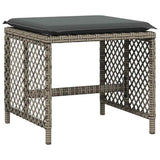17 Piece Garden Dining Set with Cushions Grey Poly Rattan 3210824