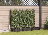 Garden Planter 3 pcs Brown 120 x 40 x 125.5 cm Plastic 42002816