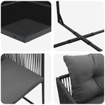 Garden Dining Set 7 pcs Black Steel 3335874