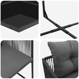 Garden Dining Set 7 pcs Black Steel 3335874