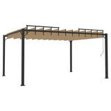 313928 Gazebo with Louvered Roof 3x4 m Taupe Fabric and Aluminium