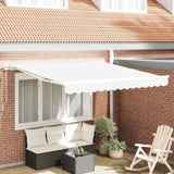 Retractable Awning Manual White 350 x 250 cm Fabric 3330357