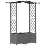 Raised Bed with Trellis and Roof Light Grey 125 x 40 x 138 cm 42032578
