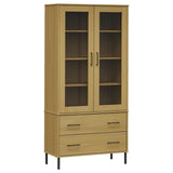 Bookcase with Metal Legs Brown 85x35x172.5 cm Solid Wood OSLO 350991