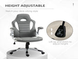 Computer Gaming Chair, Office Desk Swivel Chair, PU Leather Racing Chair with 90&deg Flip-up T3398P328217
