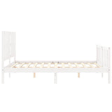 Bed Frame without Mattress White King Size Solid Wood Pine 3192237