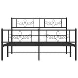 Metal Bed Frame without Mattress with Footboard Black 160x200cm 355288