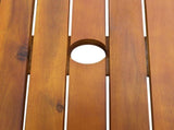 Outdoor Dining Set Brown Solid Acacia Wood Medium Foldable 42611