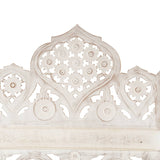 Hand carved 5-Panel Room Divider White 200x165 cm Solid Mango Wood 285320