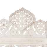 Hand carved 5-Panel Room Divider White 200x165 cm Solid Mango Wood 285320