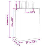 Paper Bags 250 pcs with Handles Pink 21x11x28 cm 4101895