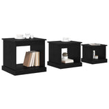 Coffee Table 3 pcs Black Oak Engineered Wood 881452