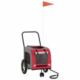 Pet Bike Trailer with Storage Red and grey 125 x 53 x 54 cm 93845