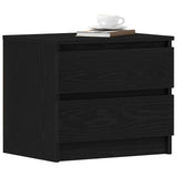 Bedside Cabinet with Drawer 2 pcs Black Oak 50 x 40 x 43.5 cm 862612