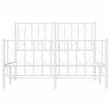 Metal Bed Frame without Mattress with Footboard White 120x200cm 374502