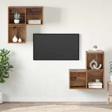 TV Cabinet Set Wall-mounted 4 pcs Old Wood Engineered Wood 3393288