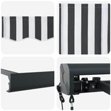 Retractable Awning Anthracite and White 4x3 m Fabric&Aluminium 3216140
