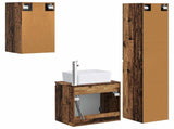 Bathroom Furniture Set 3 pcs Old Wood 33 x 34.5 x 160 cm 3406081