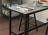 3 Piece Bar Table Set with 2 Stools, Industrial Bar Table and Stool Set, Dining Table and Chair Set, T3398P344529