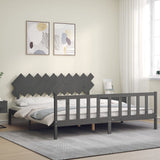 Bed Frame without Mattress Grey 200x200 cm Solid Wood Pine 3193488