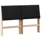 Upholstered Headboard Black 140 cm Solid Pine Wood 879396