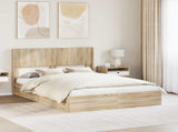 Bed Frame with Storage and Headboard Sonoma Oak 140 x 200 cm 3414379