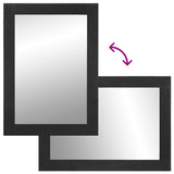 Bathroom Mirror Black 50x70x2.5 cm Engineered Wood and brass 4017679