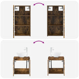Bathroom Furniture Set 3 pcs Smoked Oak 33 x 34.5 x 160 cm 3406068