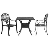 Bistro Set Black Cast aluminium Medium Durable Bistro Set 3216338