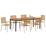 Garden Dining Set 7 pcs Beige and Brown Poly Rattan 3365507