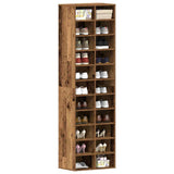 Shoe Cabinet Old Wood 54x34x183 cm Engineered Wood 859384