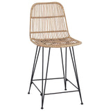 Bar Stool 2 pcs Natural 44 x 54 x 96 cm Rattan and Steel 42033208